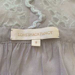 Grey Embroidered Love Shack Fancy Top size Small